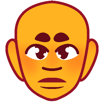   a stylized yellow face with a blank expression.